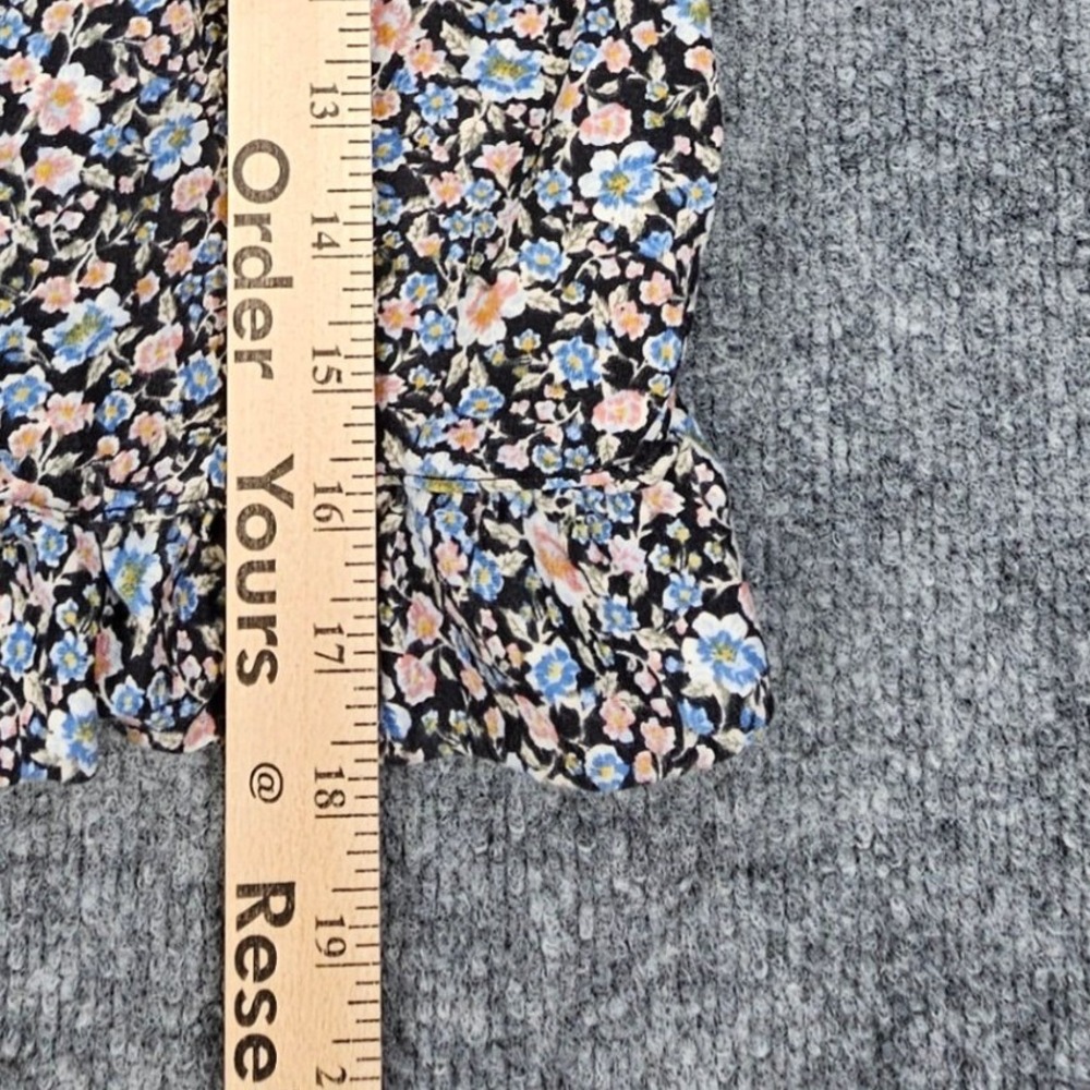 American Eagle Floral Smocked Crop Tank Top‎ M Button Front Cottagecore Boho - Picture 6 of 7